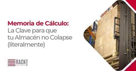 Montacargas elevando varias cajas dentro de un rack en almacén y su memoria de cálculo