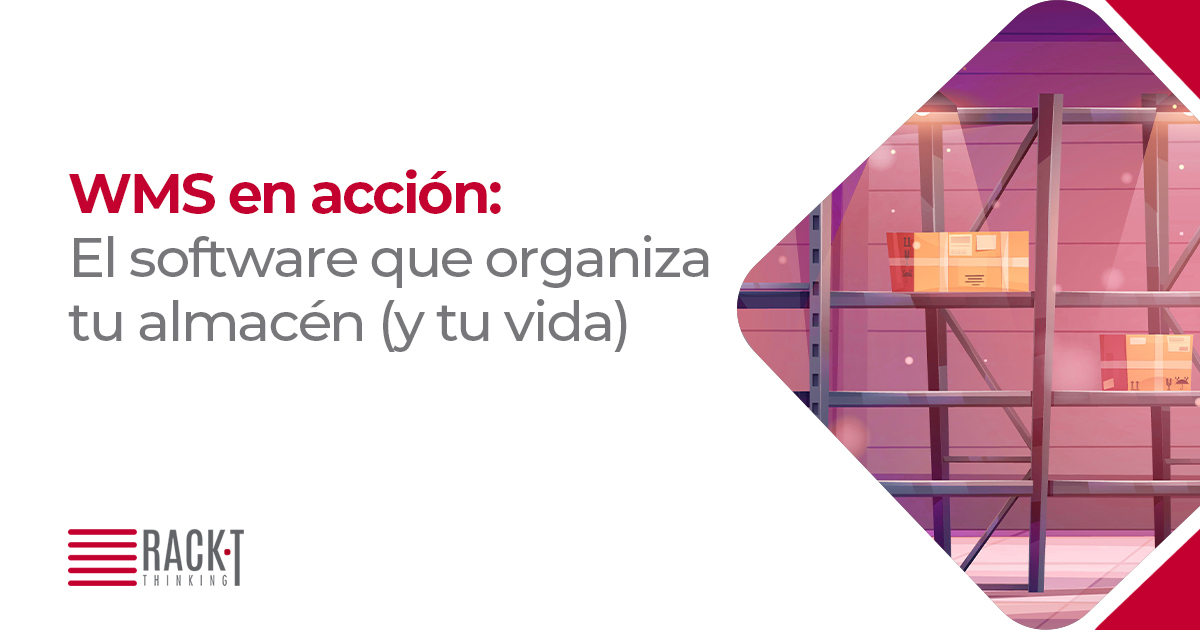 Vista a interiores de racks en almacén