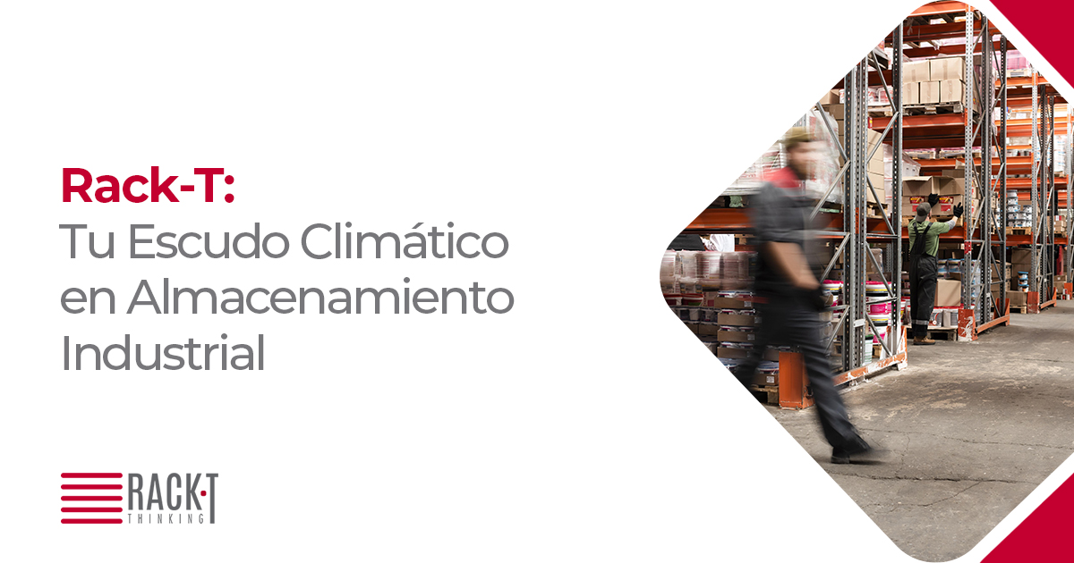 Racks de almacenamiento industrial reforzados y cargas aseguradas.